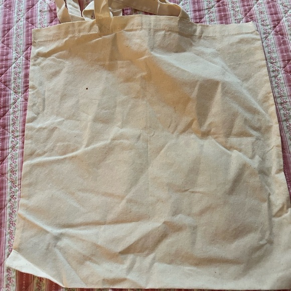 Camping Themed Tote Bag with Purple Print - handcrafted- new - Picture 2 of 5